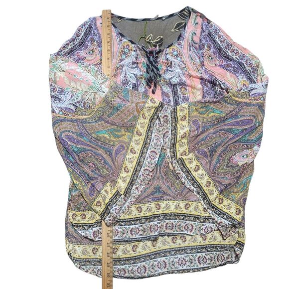 Aratta Silent Journey Bohemian Paisley Power Floral Embroidered Flowy Tunic Med - Picture 11 of 13